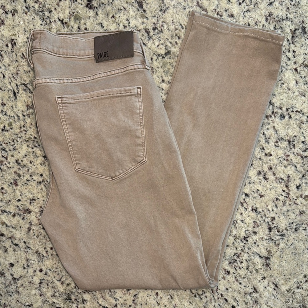 PAIGE Tan Slim Jeans Smooth Finish